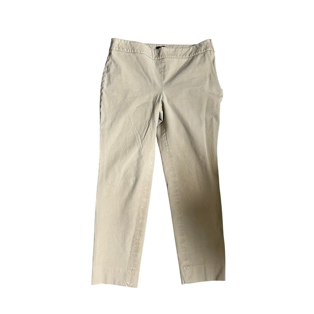Talbots Chatham Ankle Pant size 6P Tan Khaki Side Zip Trouser Office Clam Digger